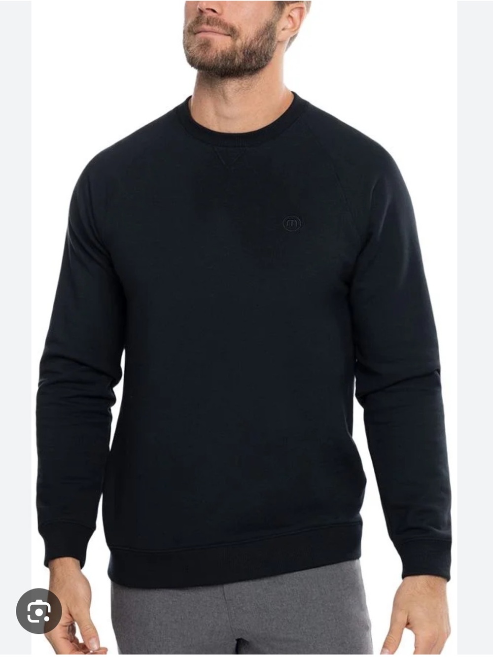 TravisMathew Black Cloud OG 3.0 Crewneck Golf Sweater